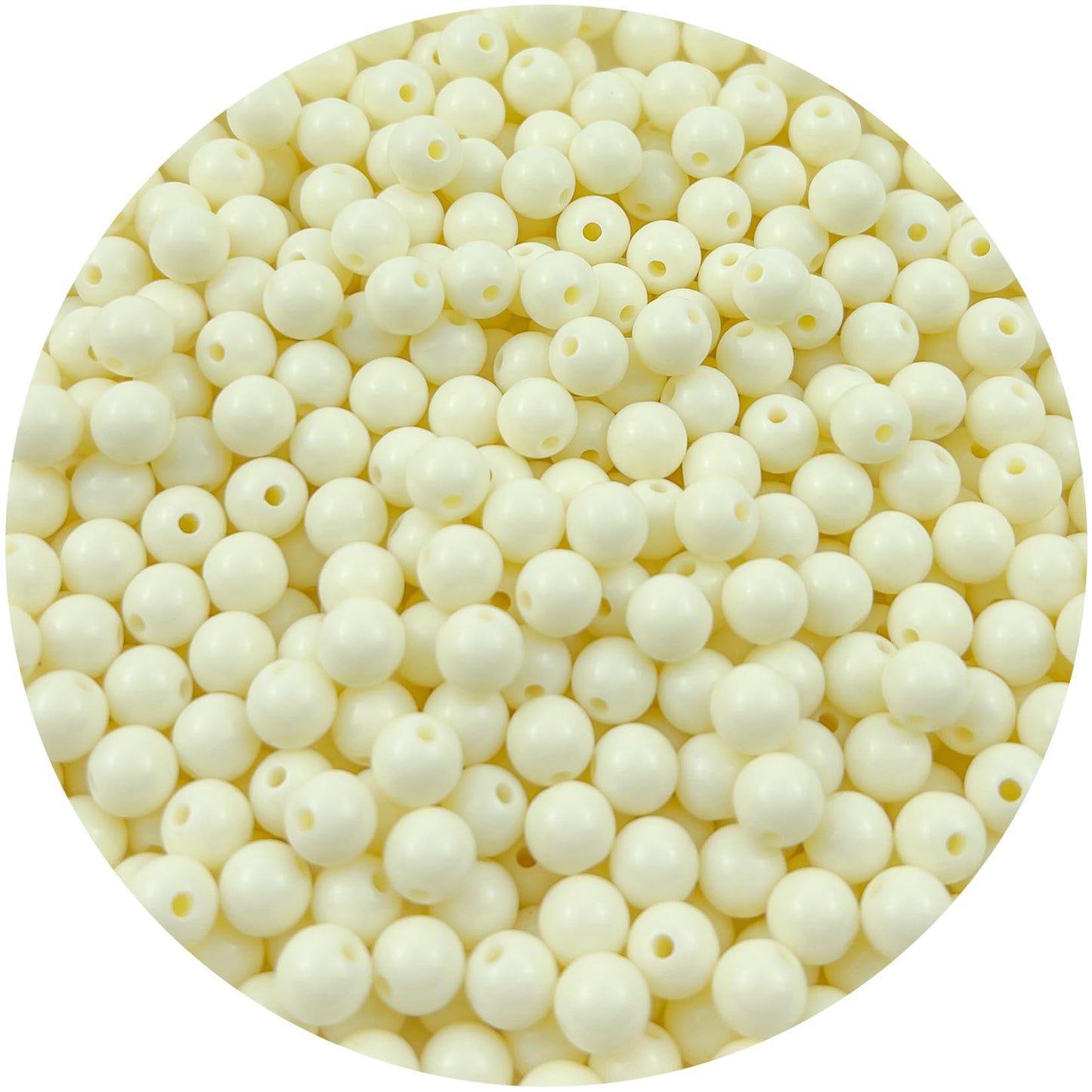 Mulutoo 400Pieces 8MM Acrylic Round Beads Round Acrylic Balls Chunky Beads Smooth Spacer Plastic Pastel Beads Craft Beads for Necklace and Bracelet Making Crafting Supplies(177-cream White)