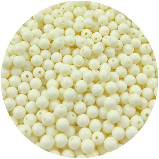 Mulutoo 400Pieces 8MM Acrylic Round Beads Round Acrylic Balls Chunky Beads Smooth Spacer Plastic Pastel Beads Craft Beads for Necklace and Bracelet Making Crafting Supplies(177-cream White)