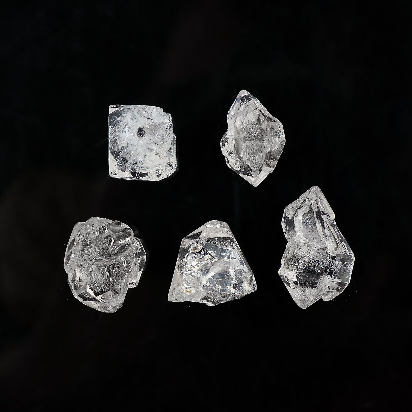 CRYSTALINES 5pcs, Wholesale Natural Raw Black Herkimer Diamond Quartz Gemstone, Double Pointed Rough Stone, DIY Jewelry Making, Bulk Loose Crystal, Wire Wrapping, Large Rocks, Gem Collection