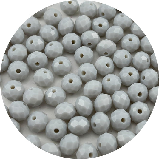 Pinhoollgo 500pcs 3mm Crystal Glass Beads Faceted Rondelle Glass Spacer Beads for Bracelets Necklace Pendants Earrings Key Chains Jewelry Making(Light Gray Porcelain)