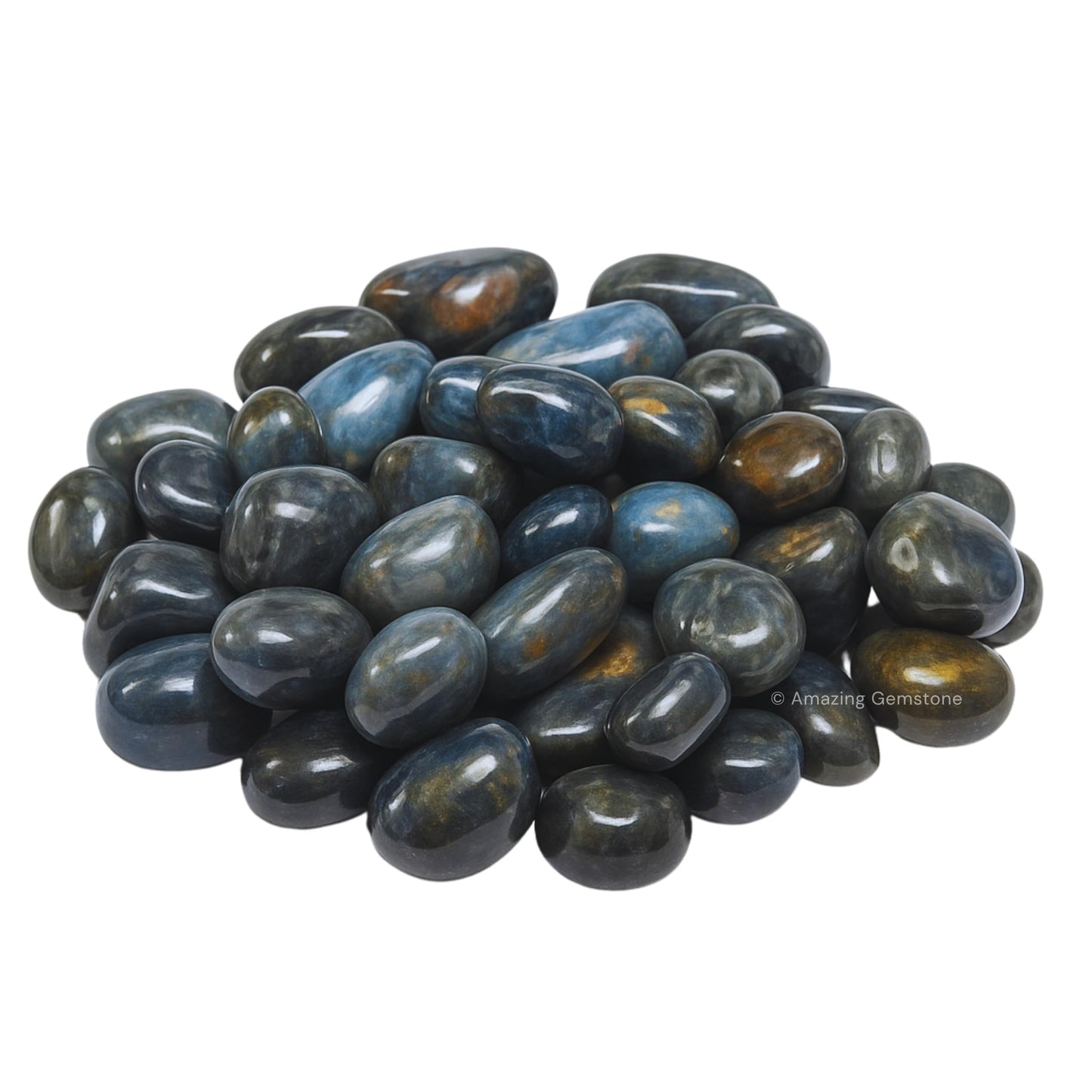 Amazing Gemstone Blue Sapphire Crystals and Healing Stones Tumbled - 1 oz Blue Sapphire Stone, Natural Healing Stones for Energy Balance, Stress Relief - Premium Polished Gems Rocks for Meditation