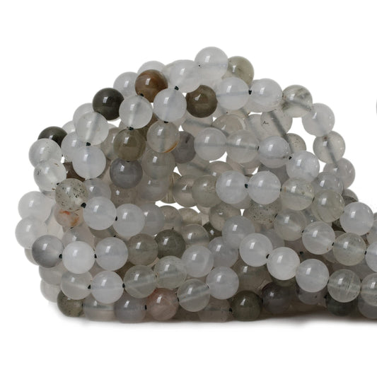 CHEAVIAN 45PCS 8mm Natural Light Green Ice Quartzite Crystal Round Loose Beads for Jewelry Making 1 Strand 15"