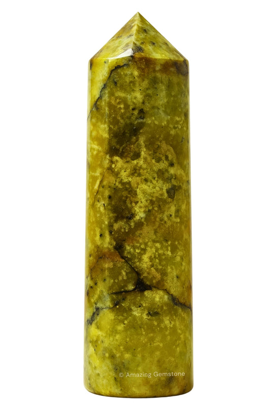 Amazing Gemstone Green Opal Crystal Towers - Natural Healing Crystal Point Obelisk for Reiki Healing and Crystal Grid (3 Inch)