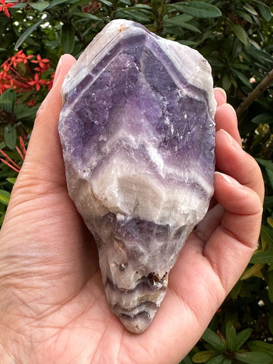 GAF TREASURES XL Raw Chevron Amethyst, 3-4" Natural Rough Chevron Amethyst, Chevron Amethyst Healing Rough Crystal (Chevron Amethyst, 0.5-1 lb)