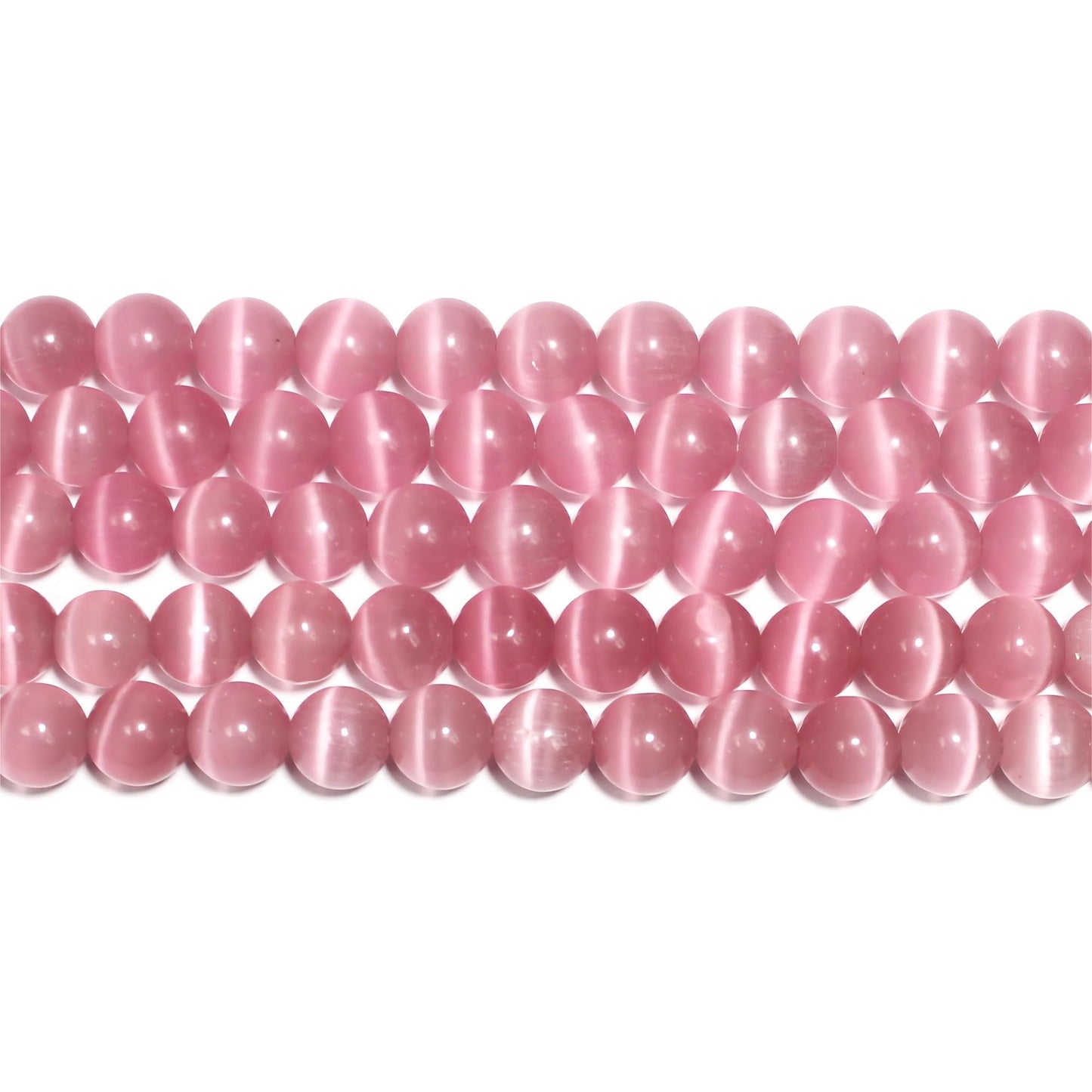MJDCB 135pcs Pink Cat Eye Stone Beads 8mm Round Crystal Loose Bead for Jewelry Making DIY Bracelets Necklace Accessories