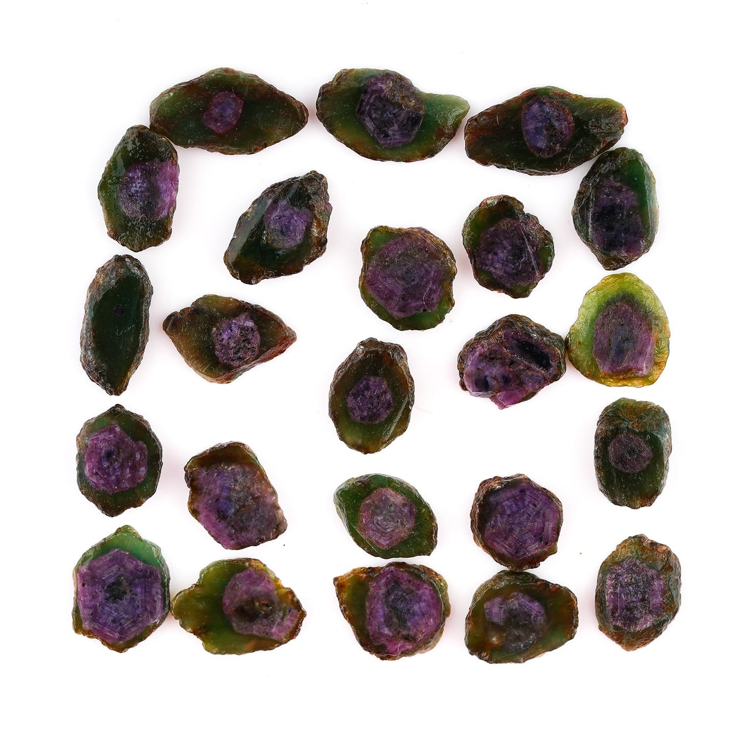 ColouredRocks (100 carats.) RUBY KYANITE Raw Crystals, Raw Stones Slices, Rough Gemstones, Jewelry Making Supply, Cabbing, Polishing, Cutting, DIY, Crafts (20-22 pcs.) (12-15 mm.)