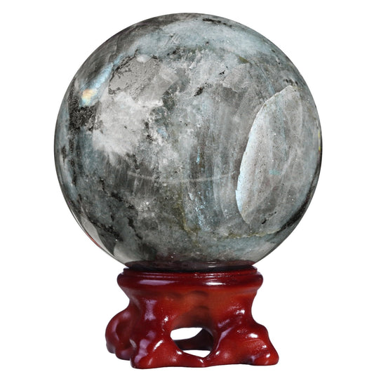 Nupuyai Natural Moonstone Crystal Ball with Resin Stand, Healing Crystal Sphere for Home Decor 2.4"-2.76"(61mm-70mm)