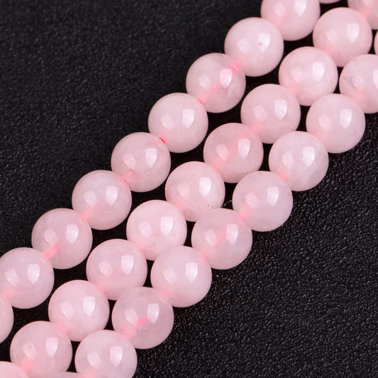 GEM-Inside Natural Genuine 8mm Round Rose Quartz Beads for Jewelry Making Loose Gemstone Beads Strand 15"