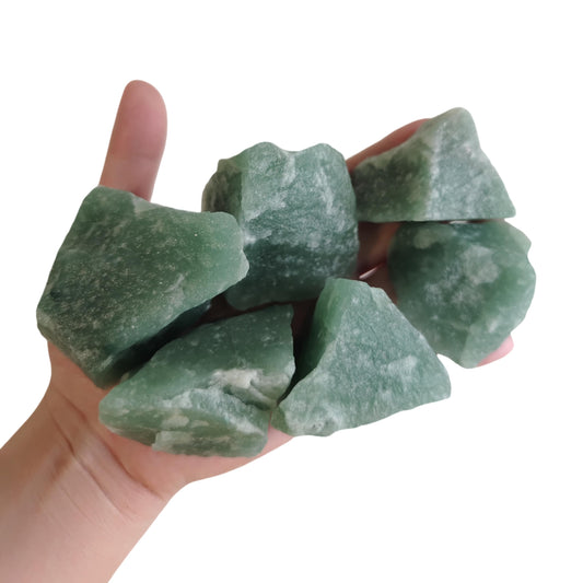 Luckeeper 1 lb Green Aventurine Bulk Raw Crystals and Healing Stones for Tumbling, Wire Wrapping, Wicca Reiki,Meditation