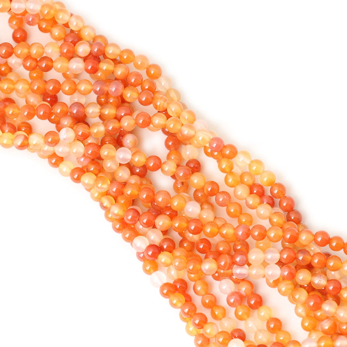 CHEAVIAN 60PCS 6mm Natural Mix Color Red Agate Round Loose Beads DIY Bracelet Necklace Materials 1 Strand 15"