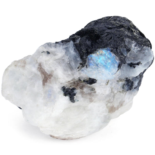 YATOJUZI Rainbow Moonstone 1.8-2.2" Natural Raw Stones and Healing Crystals Large Labradorite Stone Rough Crystal Rocks for Tumbling Cabbing Polishing Fountain Rocks Decoration 1PCS