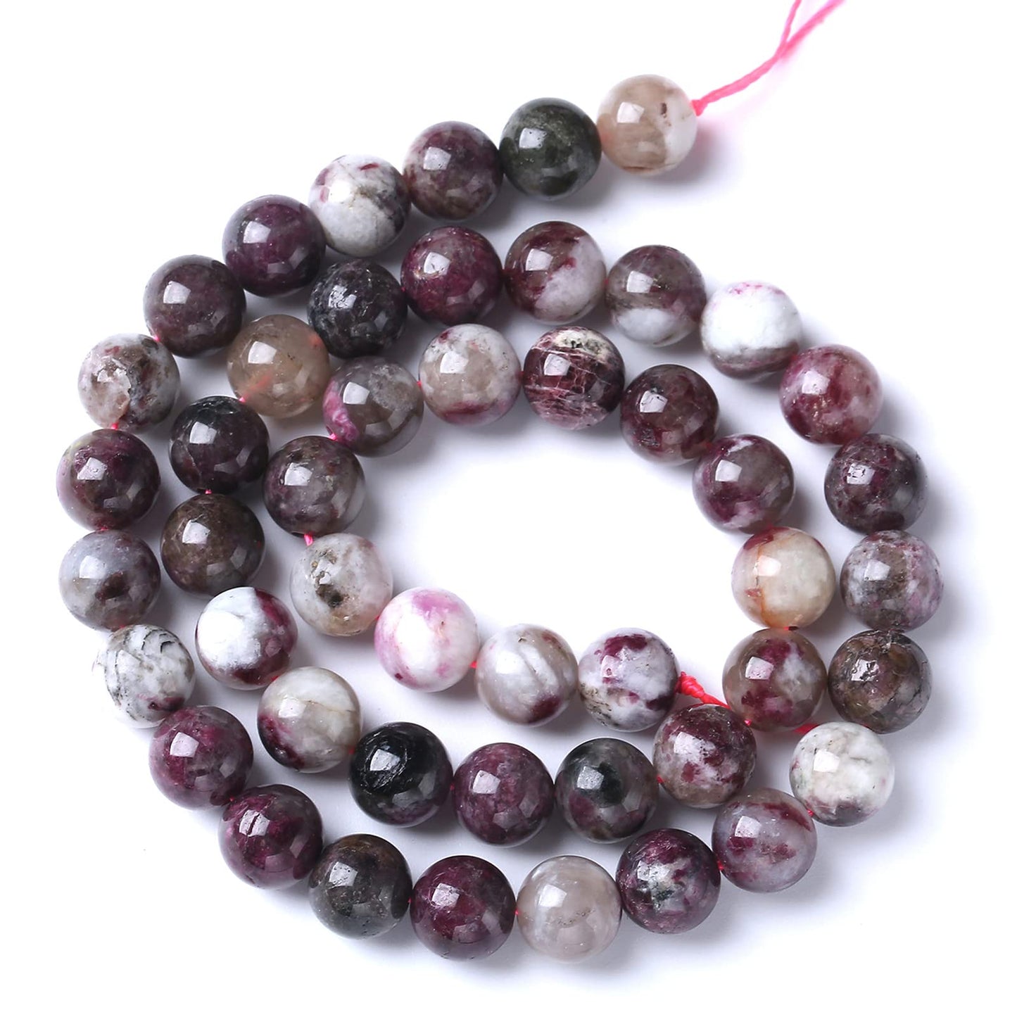 10MM 36PCS Natural Stone Colorful Tourmaline Gemstone Loose Beads for Jewelry Making DIY Bracelet Necklace 1 Strand