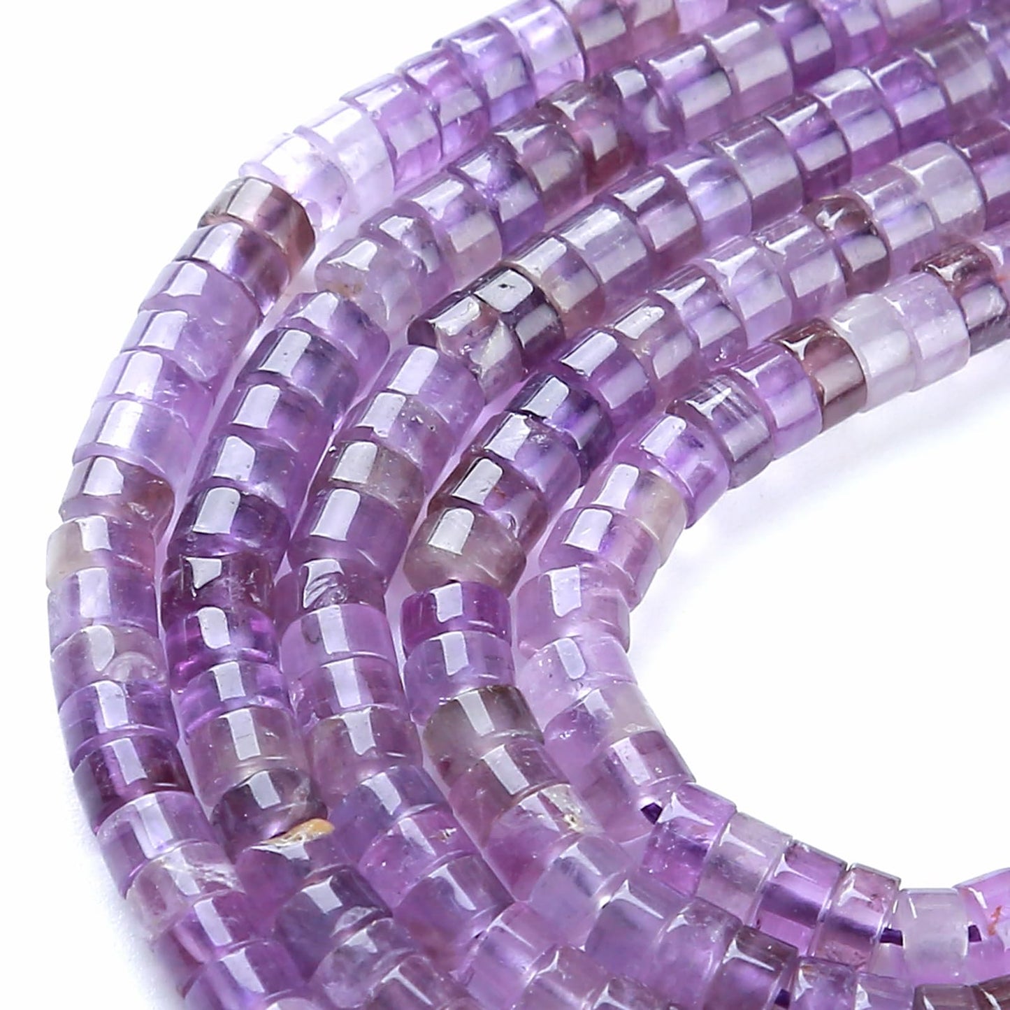 2x4MM 150PCS Amethyst Crystal Tube Cylinder Rondelle Abacus Disk Spacer Loose Beads for Jewelry Making