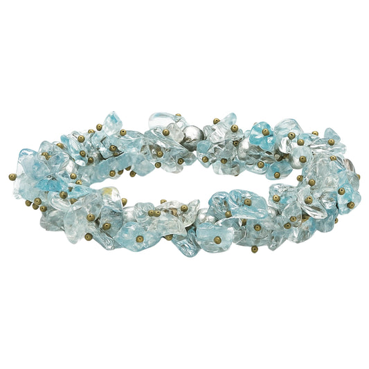 Amazing Gemstone Chips Bracelet (Aquamarine)