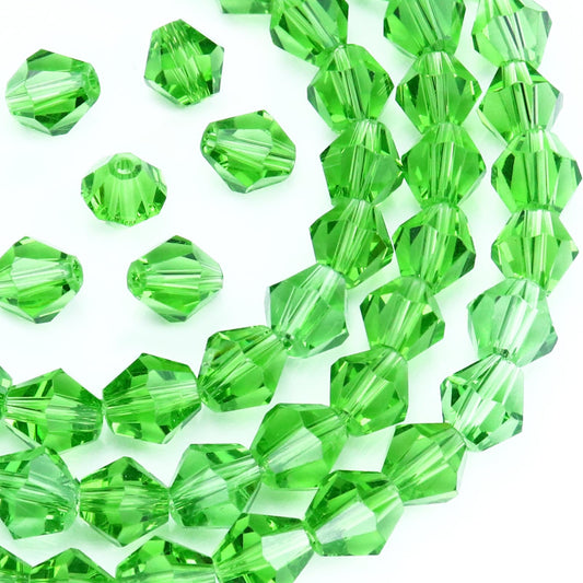 Dowarm 1000PCS Crystal Bicone Beads 4MM, Green Faceted Glass Beads for Jewelry Making, Craft, Bracelet, Necklace, Suncatcher