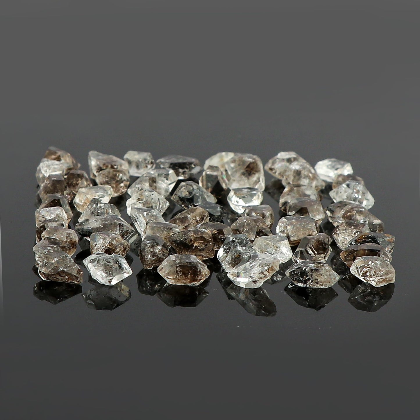 CRYSTALIS Wholesale (100cts) (45+pcs) Natural Black Herkimer Diamond Quartz Loose Gemstone Bulk Jewelry Making Supply, Chakra Healing Raw Stones, Wire Wrapping, DIY, Gem Collection
