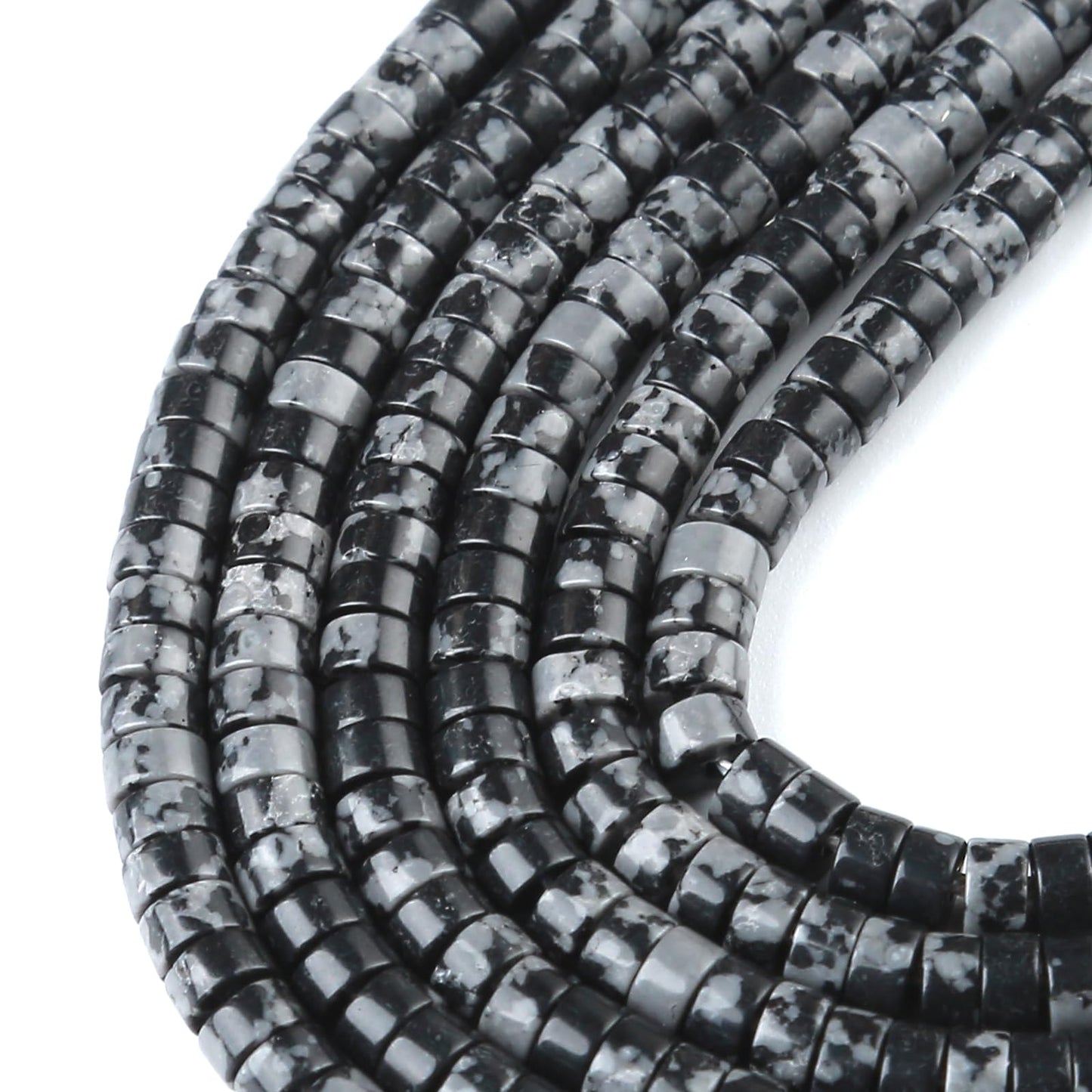2x4MM 150PCS Snowflake Tube Cylinder Rondelle Abacus Disk Spacer Loose Beads for Jewelry Making