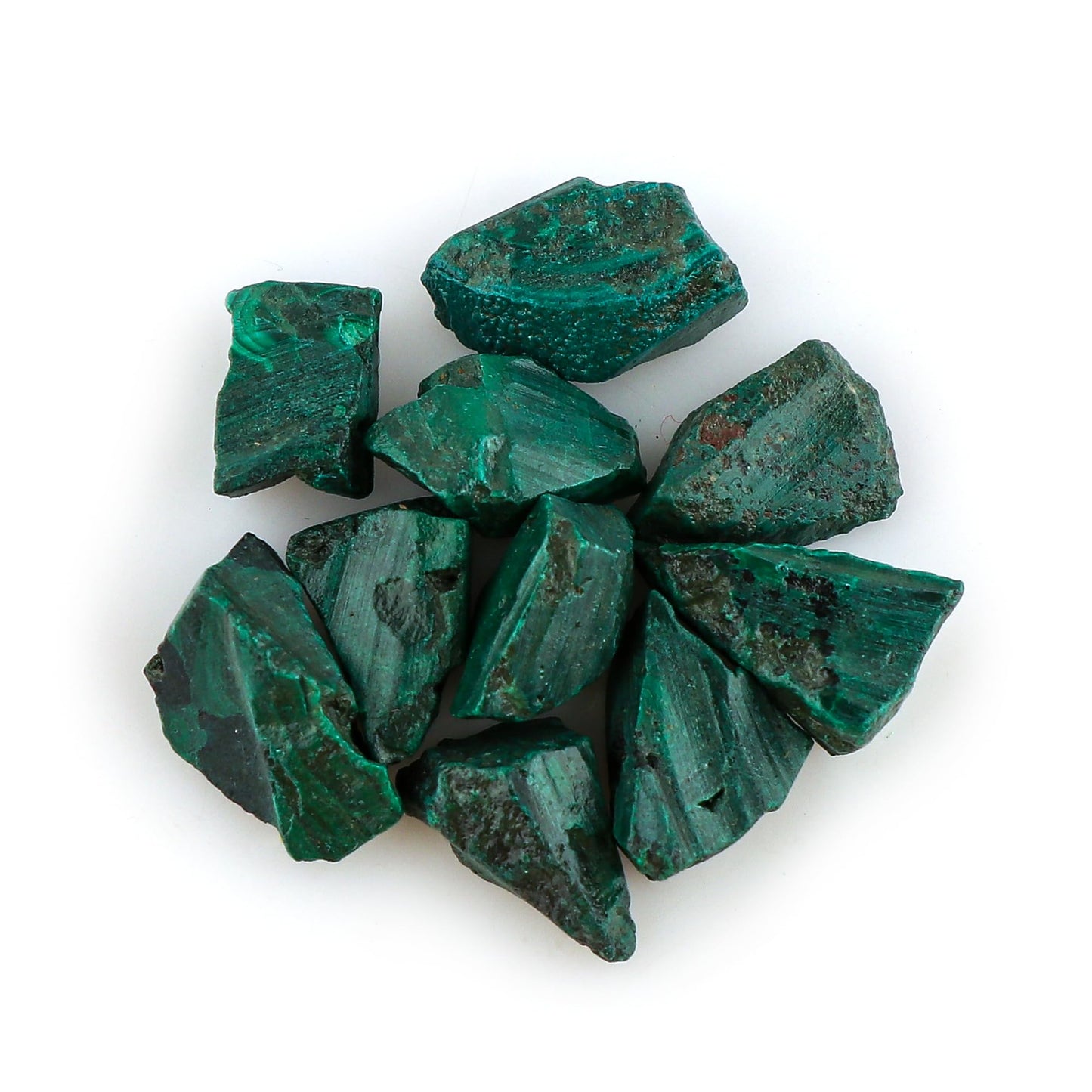 CRYSTALINES (10pcs AAA Grade Natural Raw Malachite Gemstones, Wholesale Rough Stones, DIY Craft-Jewelry Making, Bulk Loose Supplies, Healing Crystals, Gem Collection, GiftGiving