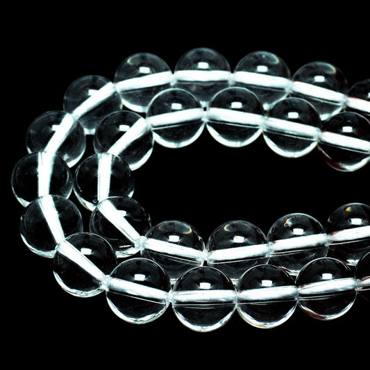 DIQIO Clear Quartz Crystals - Round Loose Stone Beads for Jewelry Making, 6mm (58-60pcs, Clear Quartz Crystals)