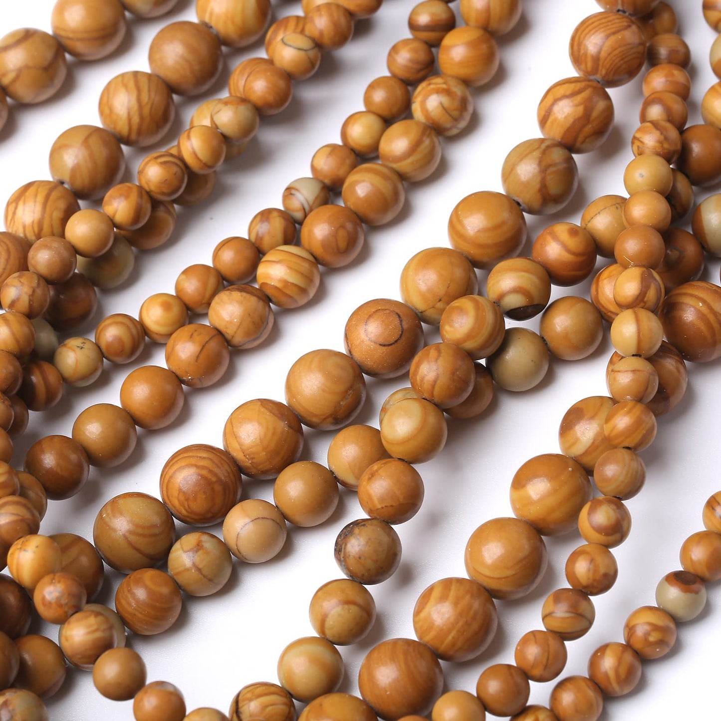 90PCS 4MM Natural Woodgrain Jasper Stone Beads Energy Healing Beads for DIY Jewelry Bracelet Necklace Making for Jewelry Making15Inch