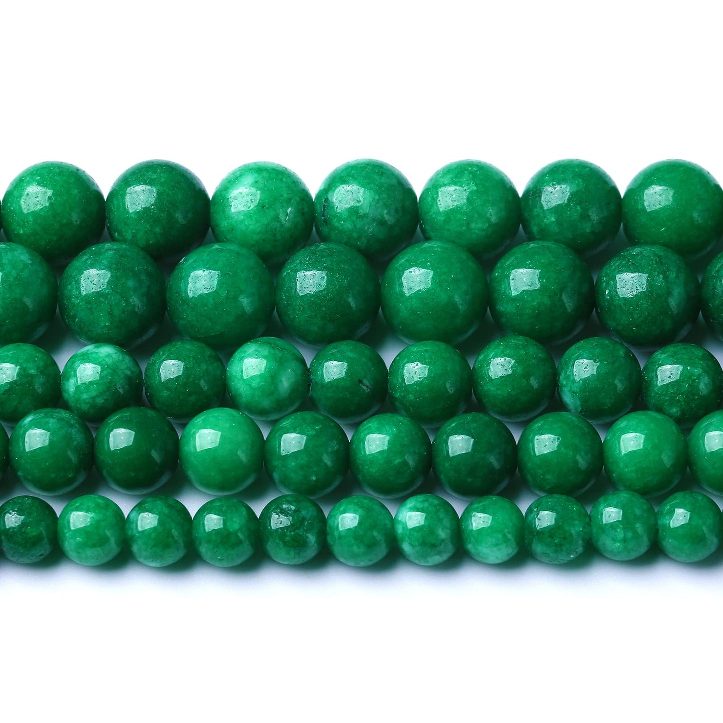 90PCS 8MM Natural Stone Green Cloudy Jade Spacer Loose Beads for Jewelry Making DIY Bracelet Necklace