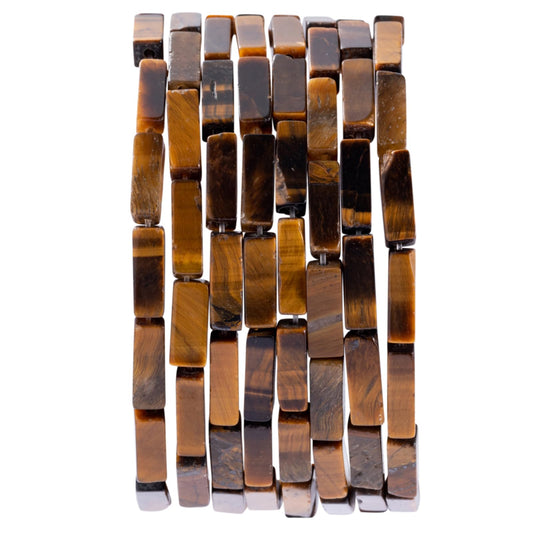 Natural Yellow Tiger Eye Rectangle Tube Beads 4x13mm 38cm/str Loose Semi Gemstone Stone Beads for Making Bracelets Necklace Earrings