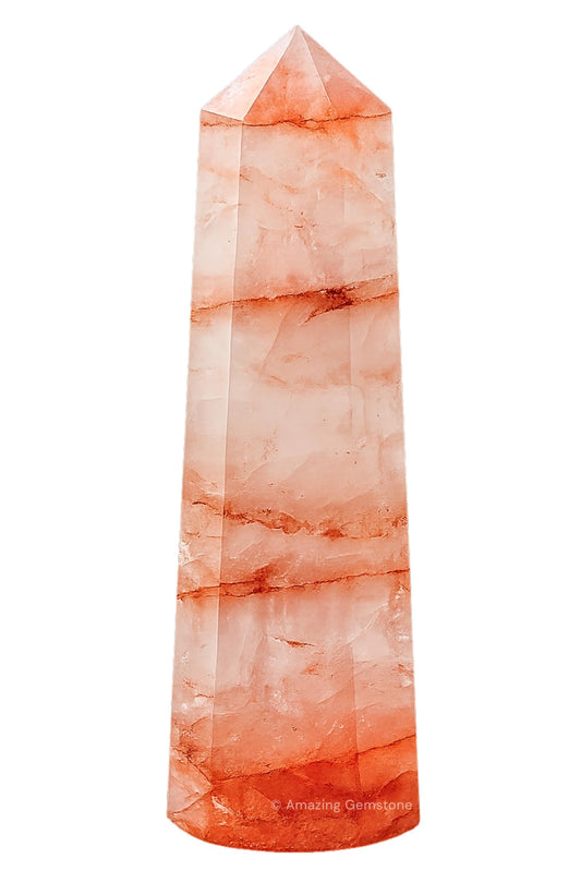 Amazing Gemstone Red Hematoid Quartz Crystal Towers - Natural Healing Crystal Point Obelisk for Reiki Healing and Crystal Grid (3" to 4" INCH)