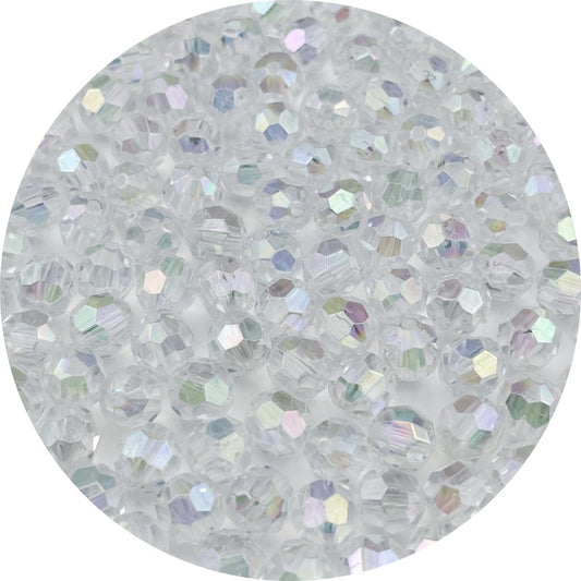 Pinhoollgo 200pcs 10mm Acrylic Faceted Round Beads AB Colors Glossy Acrylic Beads Round Spacer Beads with Hole for DIY Bracelet Necklace Jewelry Making Supplies Handmade Craft(Transparent AB)
