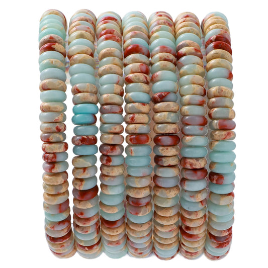 Natural Shoushan Stone Disk Spacer Beads 6x2mm 38cm/str Flat Rondelle Loose Semi Gemstone Caps for Making Bracelets Necklace