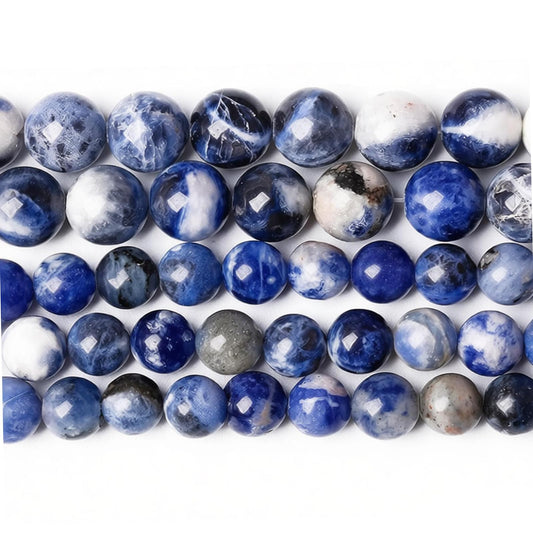 8MM 45PCS Natural Stone Blue Sodalite Round Loose Beads for Jewelry Making DIY Bracelet Necklace1 Strand