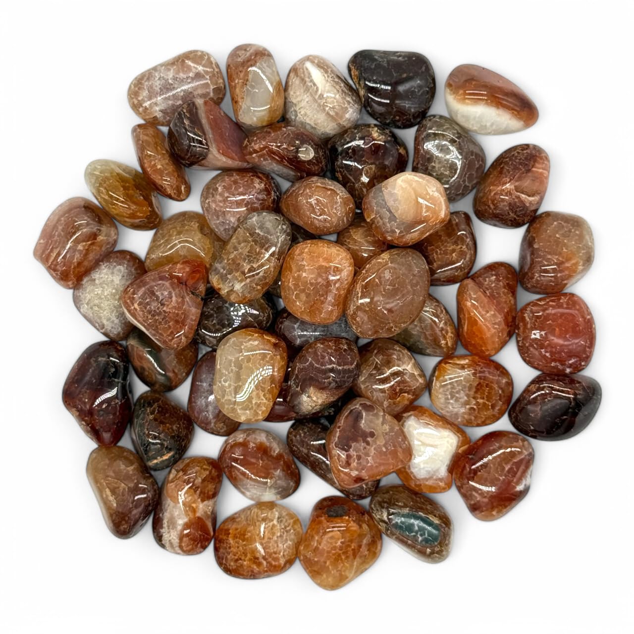 Pachamama Essentials Fire Agate Tumbled - Healing Stone - Crystal Healing 20-25mm (1)