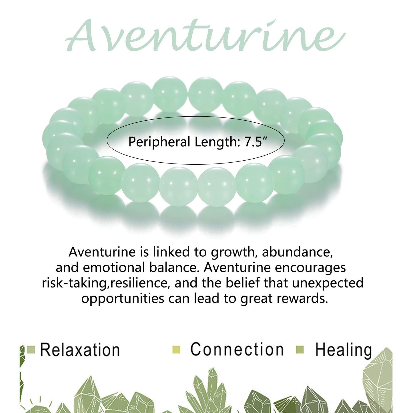 Udolfly Womens Crystal Beaded Bracelets for Women Men Protective Energy Bracelet Natural Gemstone Bead Bracelet 4mm Aventurine