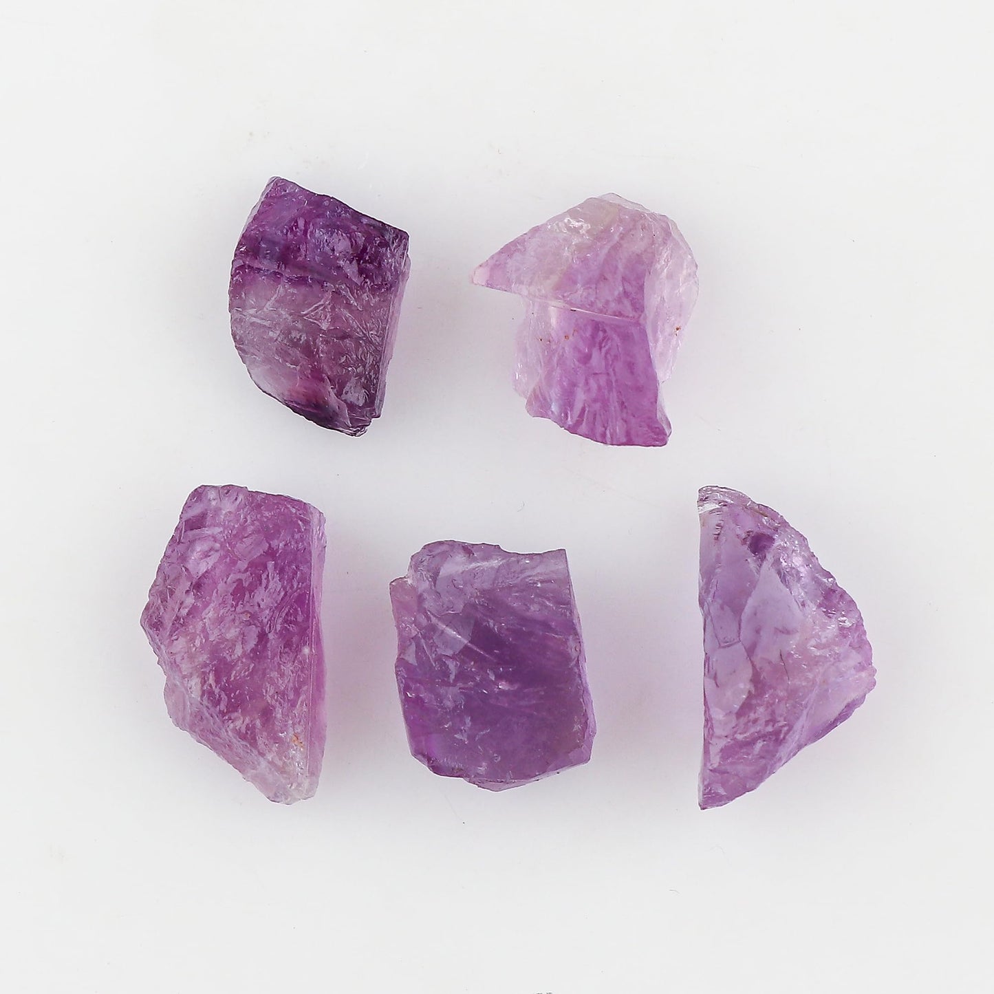 CRYSTALINES 5pcs Wholesale Natural Raw Amethyst Gemstone, Untreated Rough Stone, Bulk Assorted Loose Supplies, DIY Crafts-Jewelry Making, Healing Crystals, February Birthstone, Gem Collection