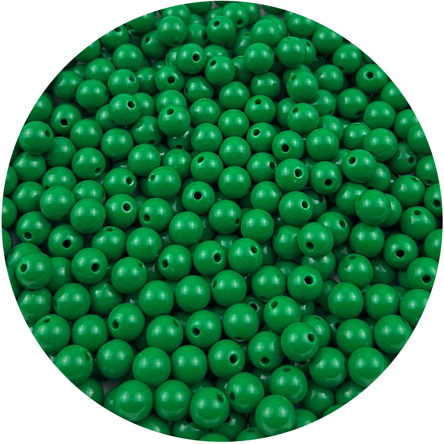 Mulutoo 1000 Pieces 6MM Acrylic Round Beads - Forest Green