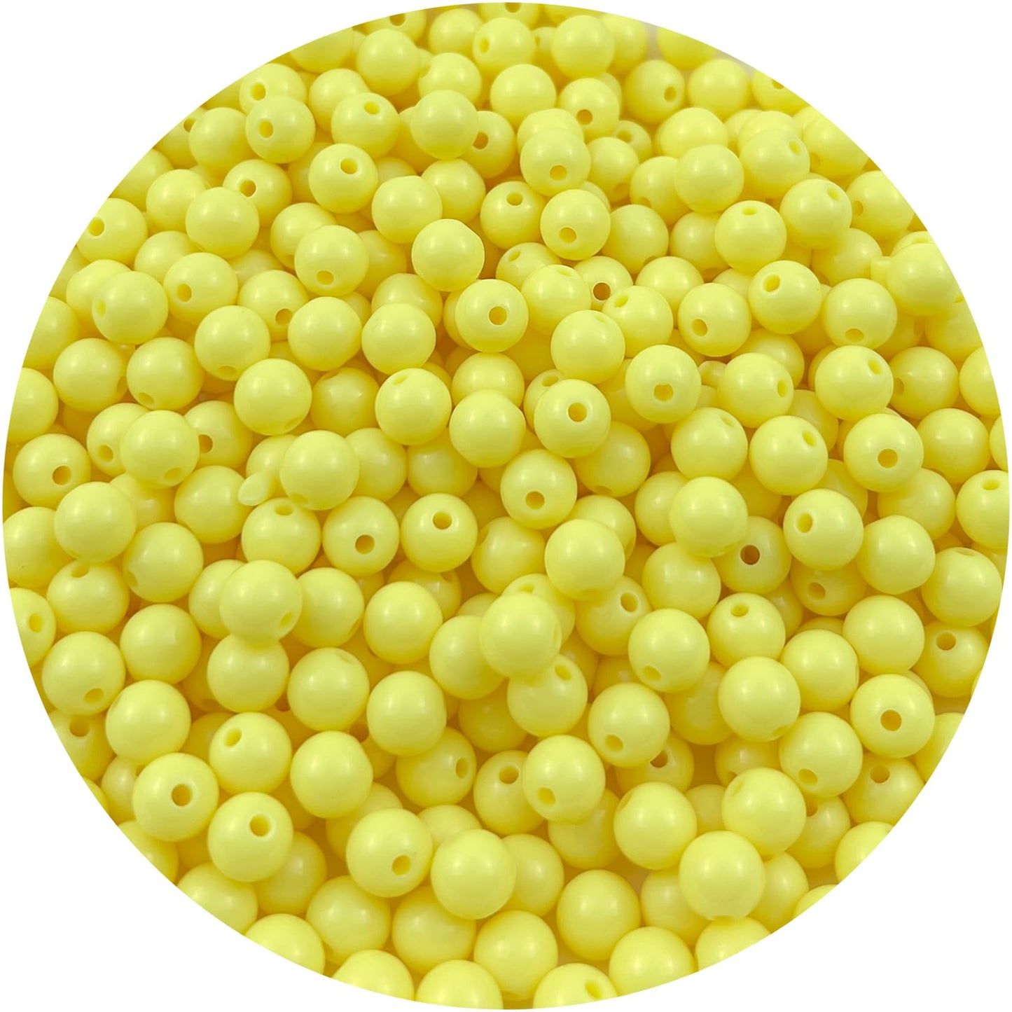 Mulutoo 120Pieces 12MM Acrylic Round Beads Round Acrylic Balls Chunky Beads Smooth Spacer Plastic Pastel Beads Craft Beads for Necklace and Bracelet Making Crafting Supplies(192-light Yellow)