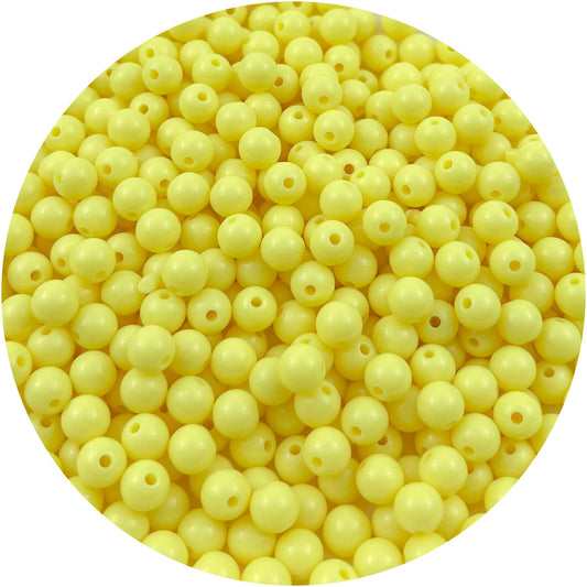 Mulutoo 400Pieces 8MM Acrylic Round Beads Round Acrylic Balls Chunky Beads Smooth Spacer Plastic Pastel Beads Craft Beads for Necklace and Bracelet Making Crafting Supplies(192-light Yellow)