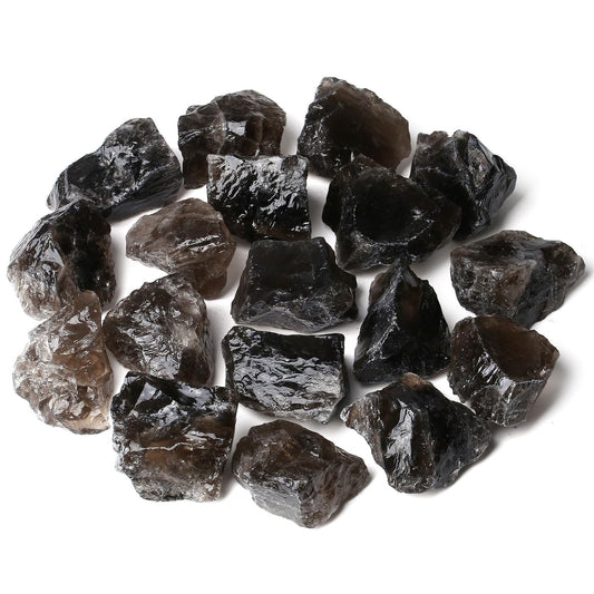 ZHIYUXI 1lb Smoky Quartz Raw Crystals Bulk Large Crystals 2" Quartz Crystals and Stones Rocks for Tumbling Gemstones for Meditation, Wicca, Cabbing, Fountain Rocks, Wire Wrapping, Decoration