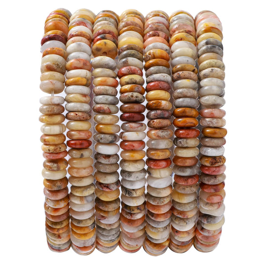 Natural Crazy Agate Disk Stone Spacer Beads 6x2mm 38cm/str Flat Rondelle Loose Semi Gemstone Caps for Making Bracelets Necklace