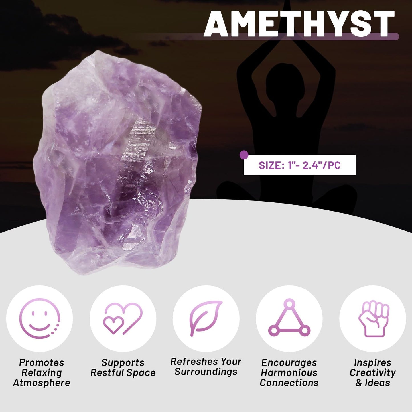 1.1lb Bulk Raw Amethyst Stone Rough Crystal-Natural Raw Stones Crystal for Tumbling, Cabbing, Fountain Rocks, Decoration,Polishing, Wire Wrapping, Wicca & Reiki Crystals Healing