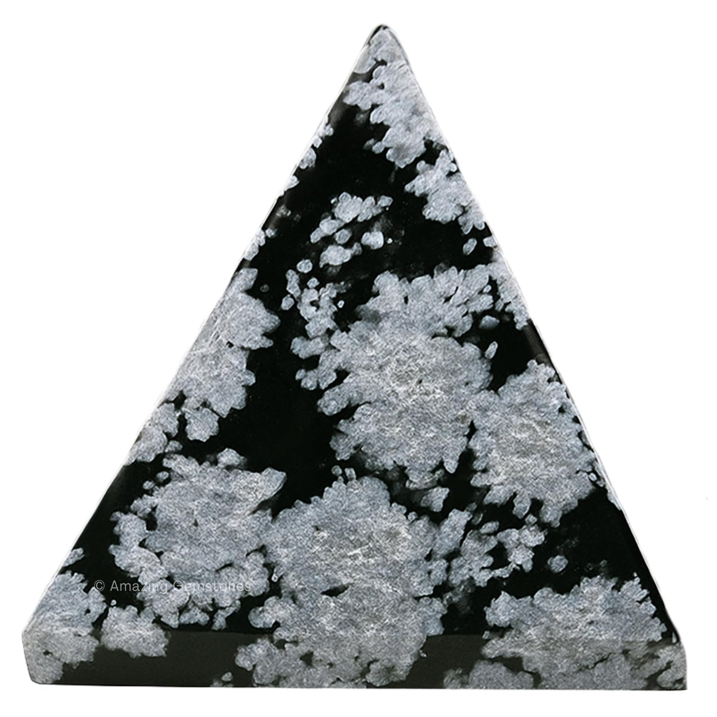 Amazing Gemstone Snowflake Obsidian Pyramid Crystal Healing Stones - 1" Great Pyramid Figurine of Natural Stone Pyramid for Meditation, Reiki, Chakra Balancing and Crystal Pyramids Grid