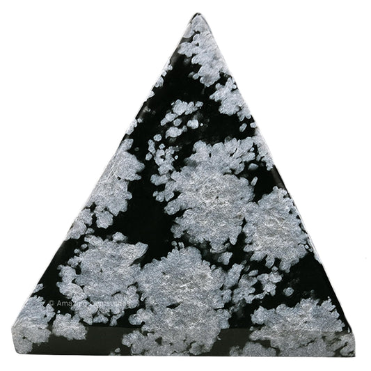 Amazing Gemstone Snowflake Obsidian Pyramid Crystal Healing Stones - 1" Great Pyramid Figurine of Natural Stone Pyramid for Meditation, Reiki, Chakra Balancing and Crystal Pyramids Grid