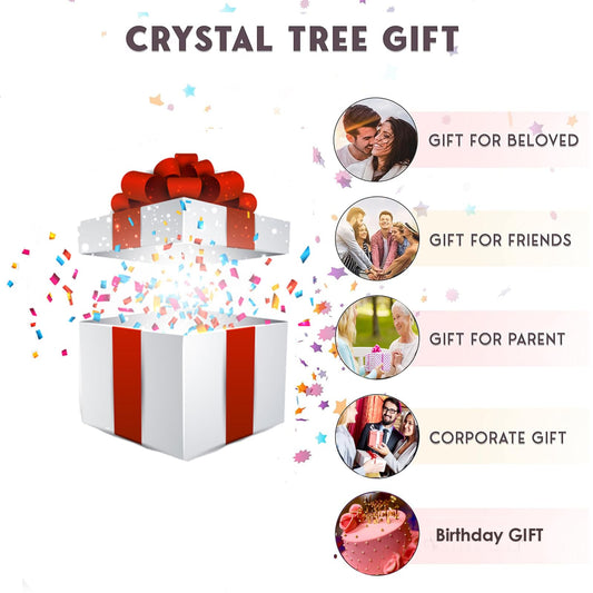 FreshNest 9" Handmade Crystal Tree with 423 Chakra Stones - 7 Chakra Decorative Tree of Life for Meditation & Home Decor, Unique Multicolor Birthday Gift for Women Green 9 inches