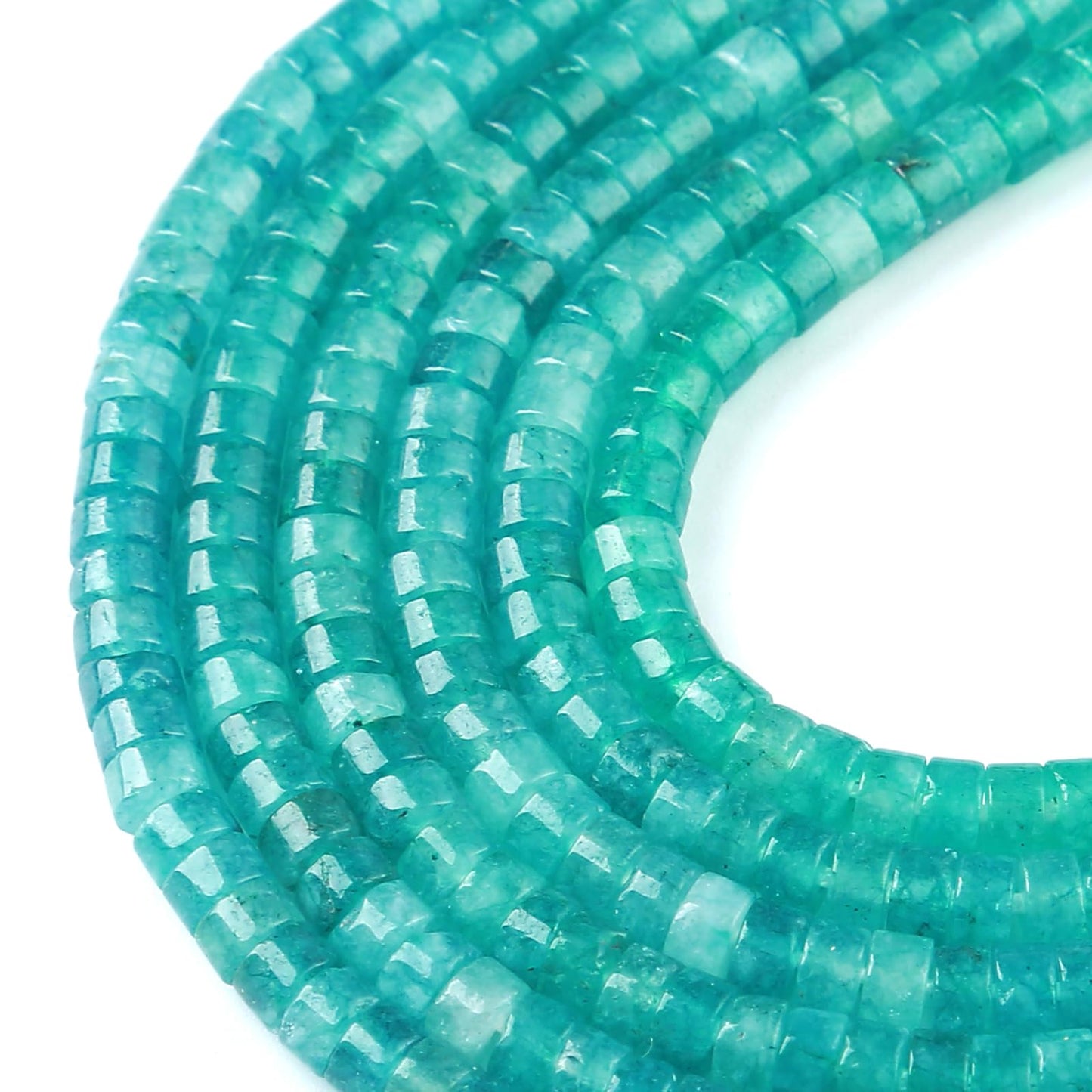 2x4MM 150PCS Amazonite Chalcedony Tube Cylinder Rondelle Abacus Disk Spacer Loose Beads for Jewelry Making