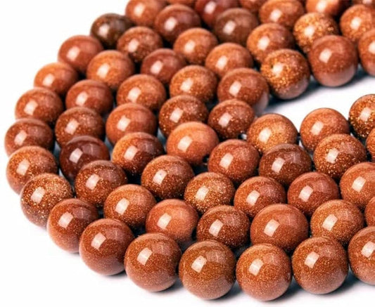 Zenkeeper 108 Pcs Goldstone Beads for Jewelry Making 8 MM Goldstone Gemstones Loose Stone Beads