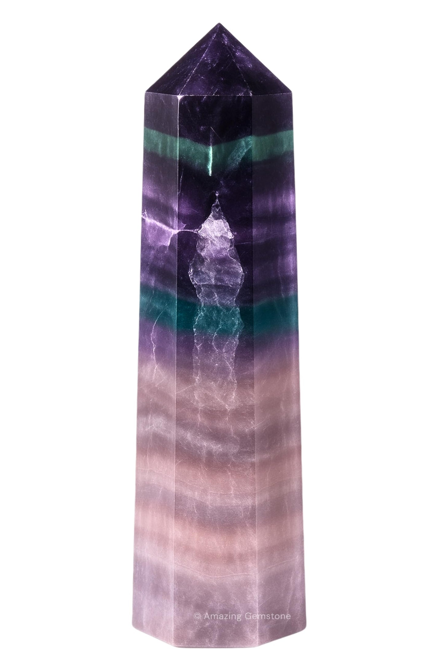 Amazing Gemstone Fluorite Crystal Towers - Natural Healing Crystal Point Obelisk for Reiki Healing and Crystal Grid (3" to 4" INCH)