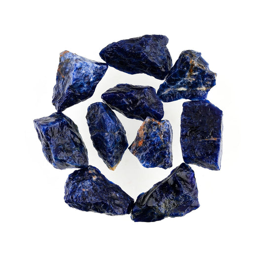 ColouredRocks 175+carats Sodalite Crystals, Raw Stones, Rough Gemstones, Jewelry Making Supply, Cabbing, Polishing, Cutting, DIY, Crafts (10pcs) (20-30mm)