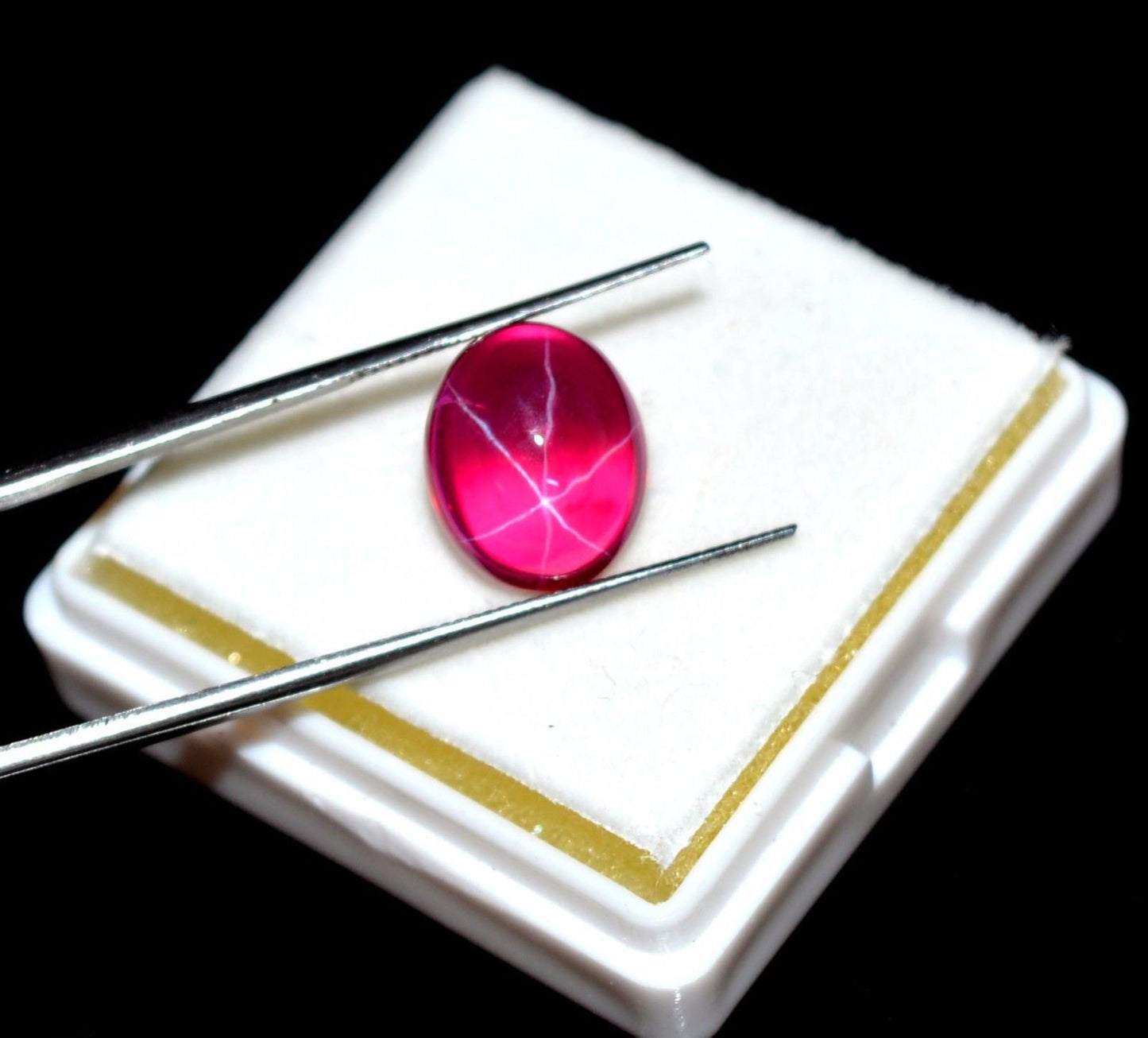 GEMHUB A Grade Red Star Ruby Gem 06.50 Ct Star Ruby Oval Shape, 6 Ray Star Ruby Loose Gemstone for Jewelry Making DZ-097
