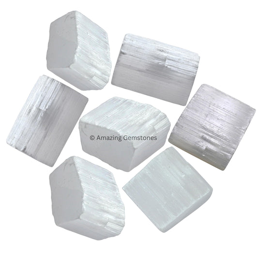 Amazing Gemstone Selenite Crystal Raw Stones for Healing - 1 lb Bulk Selenite Sticks Healing Crystals for Protection, Crystal Grid, Energy Piedra Selenita Original Gift