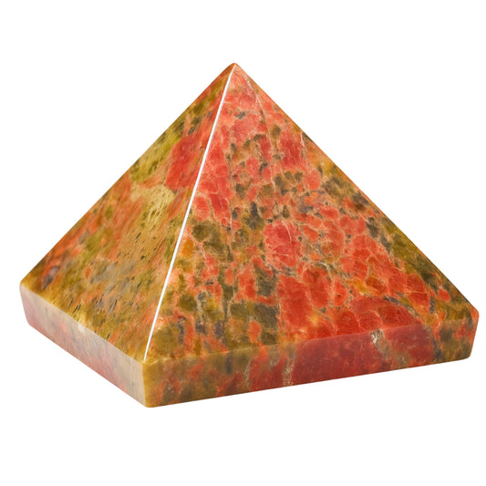 Amazing Gemstone Unakite Pyramid Crystal Healing Stones - 1.5" Great Pyramid Figurine of Natural Stone Pyramid for Meditation, Reiki, Chakra Balancing and Crystal Pyramids Grid