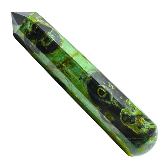 Amazing Gemstone Kambaba Jasper Crystal Wand Massage Stick - Pelvic Wand Gua Sha for Adults - Crystals and Healing Stones Massage Wands for Adults Gifts (Pointed)
